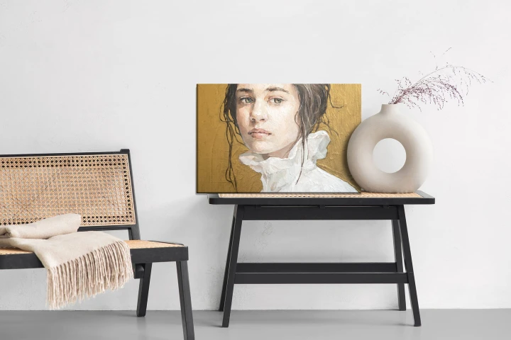Obraz Na Płótnie Oil Painting. Portrait Of A Girl