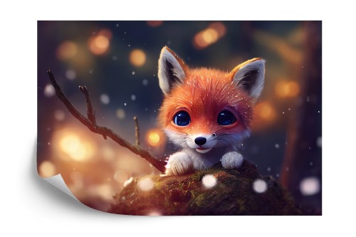 Fototapeta Red Fox Cub In The Snow