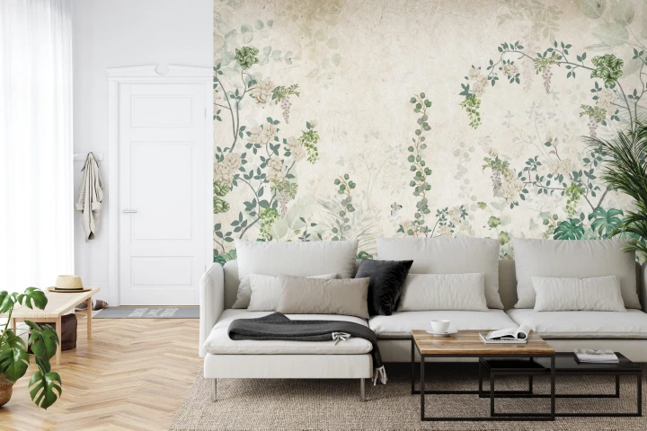 Fototapeta Tropical Trees And Leaves For Digital Printing Wallpaper, Custom Design Wallpaper - 3D