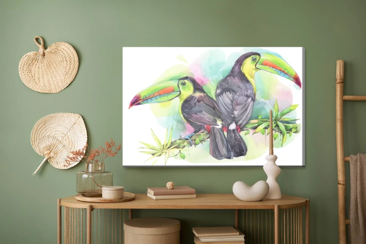 Obraz Na Płótnie Akwarelowe Papugi