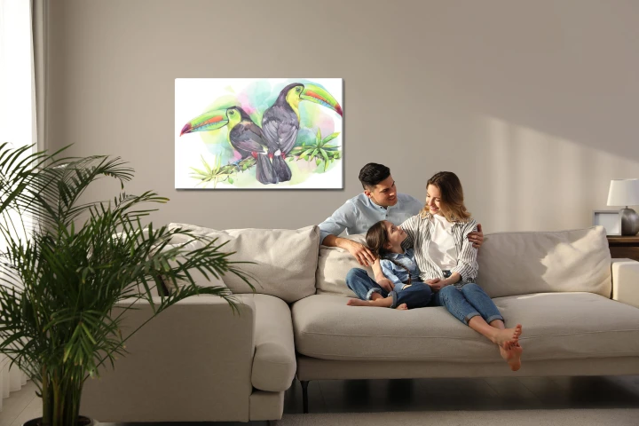 Obraz Na Płótnie Akwarelowe Papugi