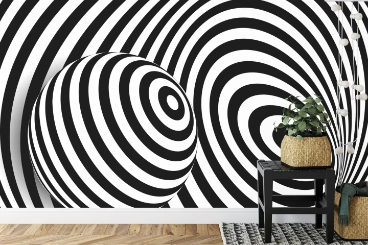 Fototapeta Kula 3D Czarno-Biała