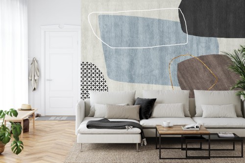 Fototapeta Gold Geometric Background Art. Modern Grey Pattern,