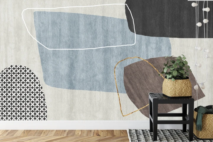 Fototapeta Gold Geometric Background Art. Modern Grey Pattern,
