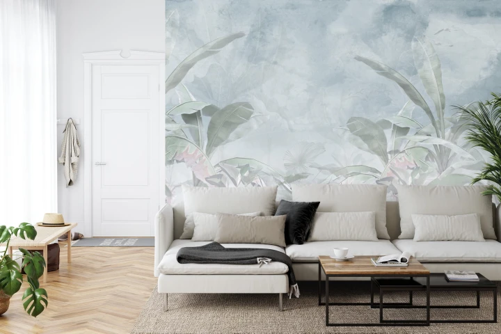 Fototapeta Tropical Trees And Leaves For Digital Printing Wallpaper, Custom Design Wallpaper - 3D