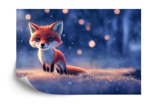 Fototapeta Woodland Fox In Winter Snow, Created With Ai, Artificial Intelligence
