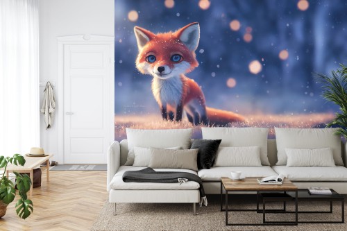 Fototapeta Woodland Fox In Winter Snow, Created With Ai, Artificial Intelligence