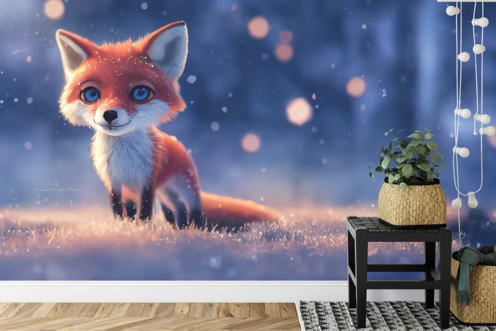 Fototapeta Woodland Fox In Winter Snow, Created With Ai, Artificial Intelligence