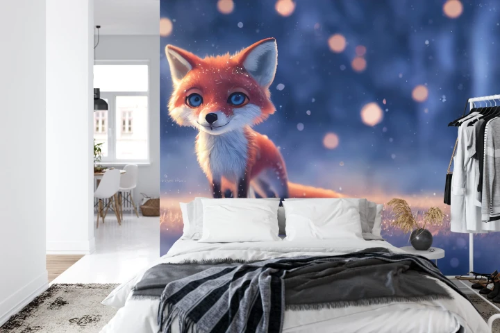 Fototapeta Woodland Fox In Winter Snow, Created With Ai, Artificial Intelligence