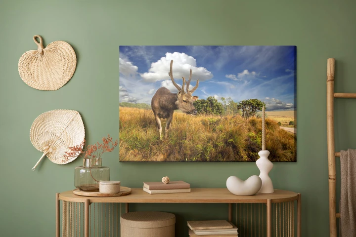 Obraz Na Płótnie Jeleń Na Tle Nieba