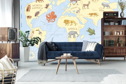 Fototapeta Dziecięca Mapa Vintage