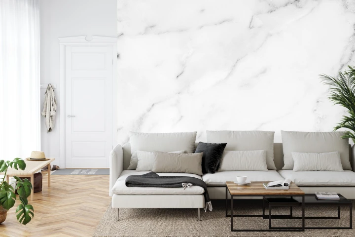 Fototapeta Marble Granite White Background Wall Surface Black Pattern Graphic Abstract Light Elegant Black For Do Floor Ceramic Counter Texture Stone Slab Smooth Tile Gray Silver Natural For Interior Decoration.