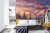 Fototapeta Awesome Alpine Highlands In Sunny Day. Scenic Image Of Fairy-Tale Landscape With Colorful Sky Under Sunlit, Over The Majestic Rock Mountains. Wild Area. Megical Natural Background. Creative Image