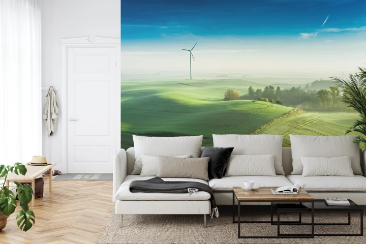Fototapeta Widok Z Lotu Ptaka Na Zielone Pola 3D