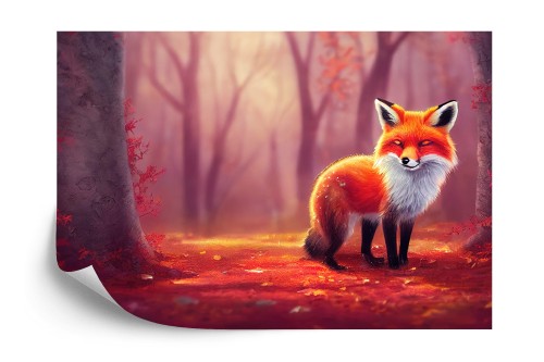 Fototapeta Woodland Fox In Autumn, Created With Ai, Artificial Intelligence