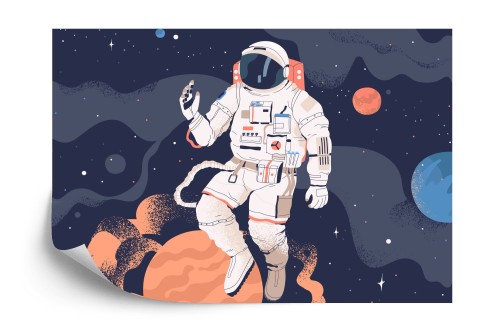 Fototapeta Astronauta W Kosmosie I Planety