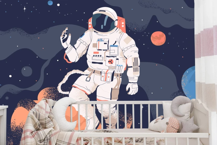 Fototapeta Astronauta W Kosmosie I Planety
