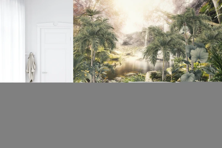 Fototapeta Tropical Trees And Leaves For Digital Printing Wallpaper, Custom Design Wallpaper - 3D