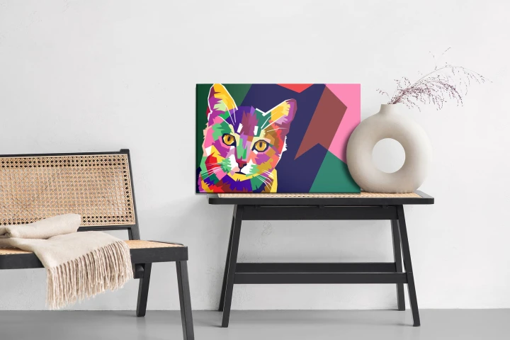 Obraz Na Płótnie Kolorowy Graficzny Kot