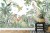 Fototapeta Children's Wallpaper, Watercolor Jungle And Animals. Lions, Giraffe, Elephant, Parrots, Zebra, Lemur