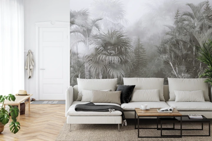 Fototapeta Tropical Trees And Leaves For Digital Printing Wallpaper, Custom Design Wallpaper - 3D