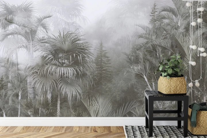 Fototapeta Tropical Trees And Leaves For Digital Printing Wallpaper, Custom Design Wallpaper - 3D