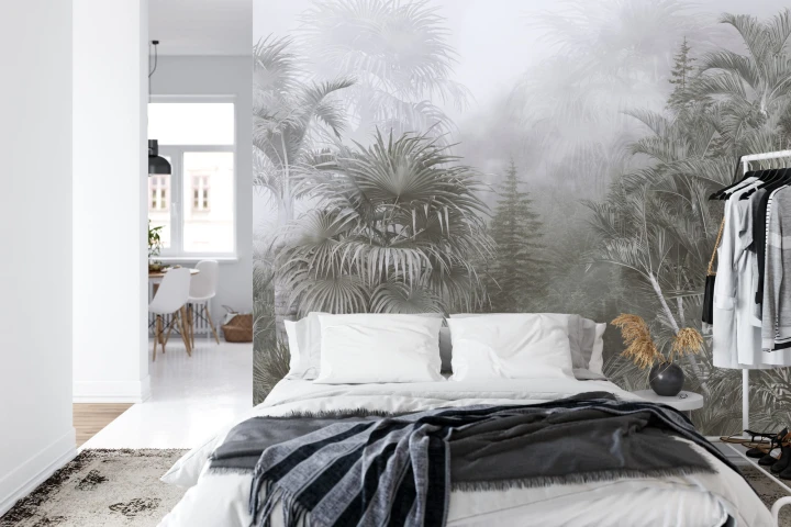 Fototapeta Tropical Trees And Leaves For Digital Printing Wallpaper, Custom Design Wallpaper - 3D