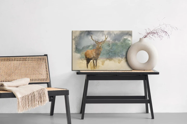 Obraz Na Płótnie Jeleń Malowany Akwarelą