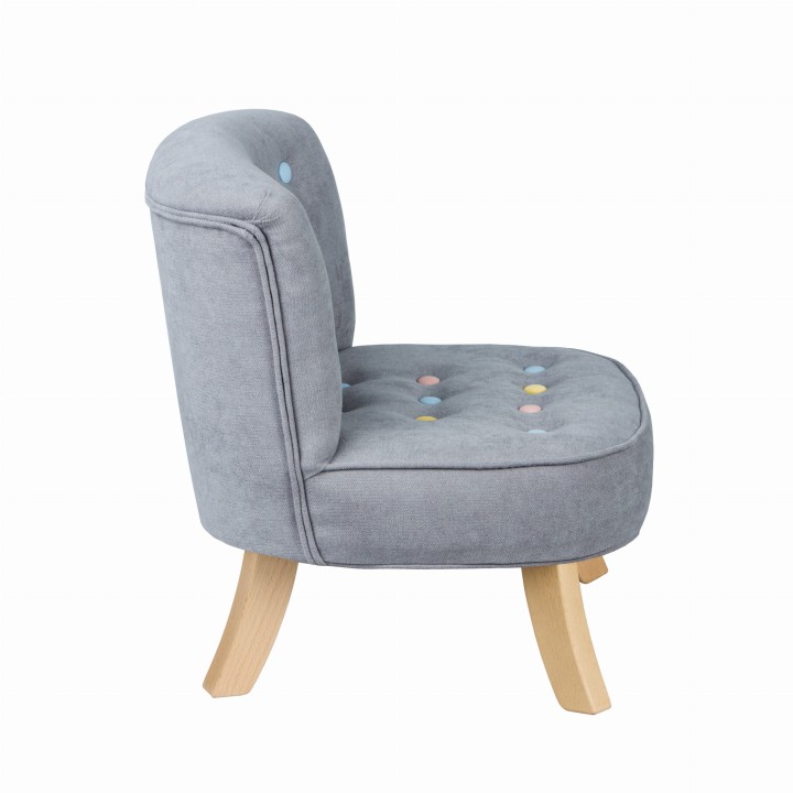 fotel dla dziecka w kolorze szarym