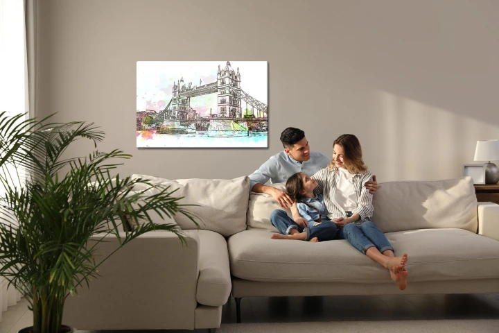 Obraz Na Płótnie Tower Bridge Malowany Akwarelą