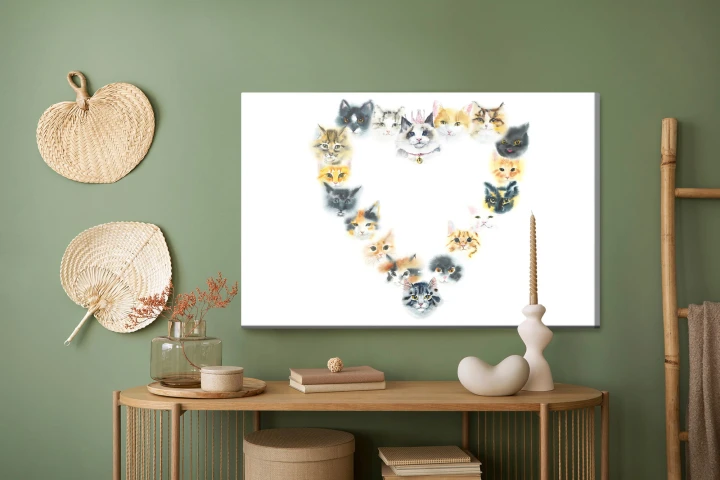 Obraz Na Płótnie Serduszko Z Kotków