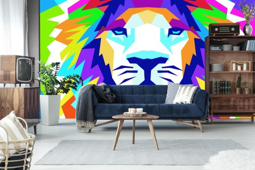 Fototapeta Geometryczny Lew