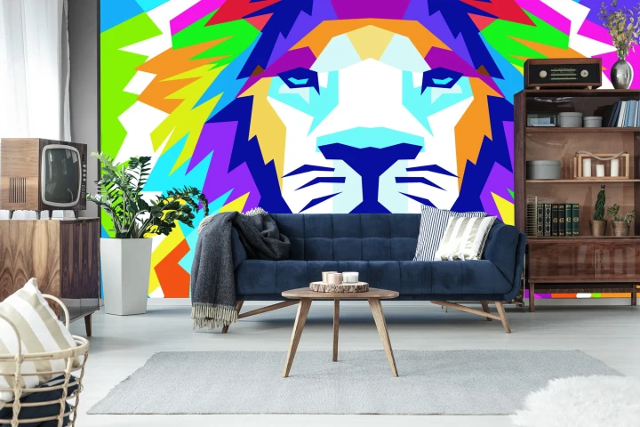 Fototapeta Geometryczny Lew