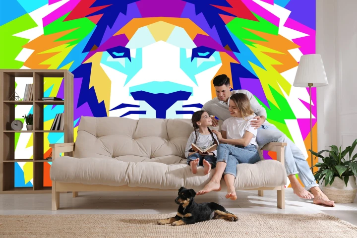 Fototapeta Geometryczny Lew