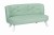 sofa dla dziecka w kolorze mięty z białymi nogami