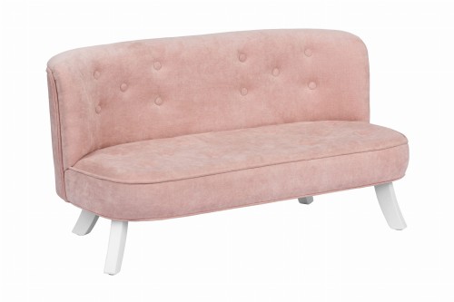 sofa dziecięca różowa, białe nogi
