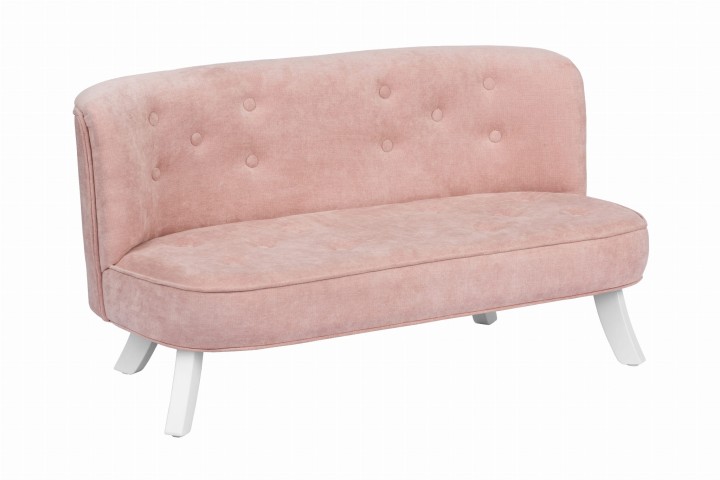 sofa dziecięca różowa, białe nogi