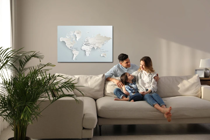 Obraz Na Płótnie Mapa Świata Z Efektem 3D