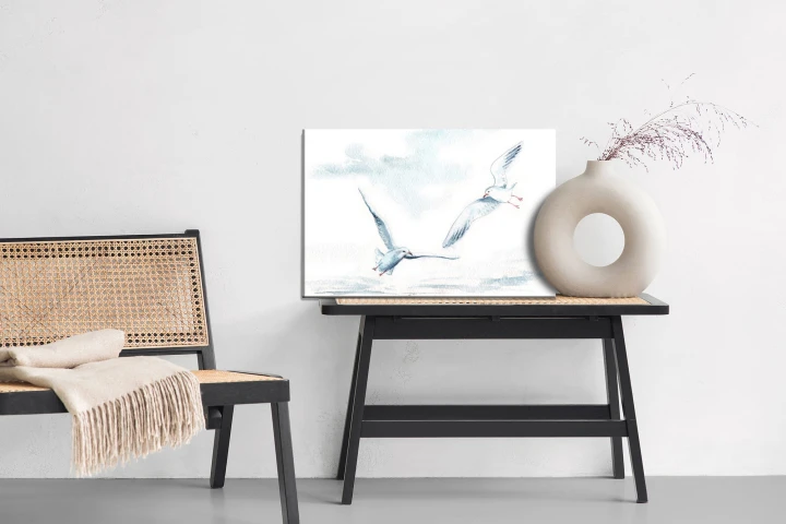 Obraz Na Płótnie Białe Akwarelowe Ptaki