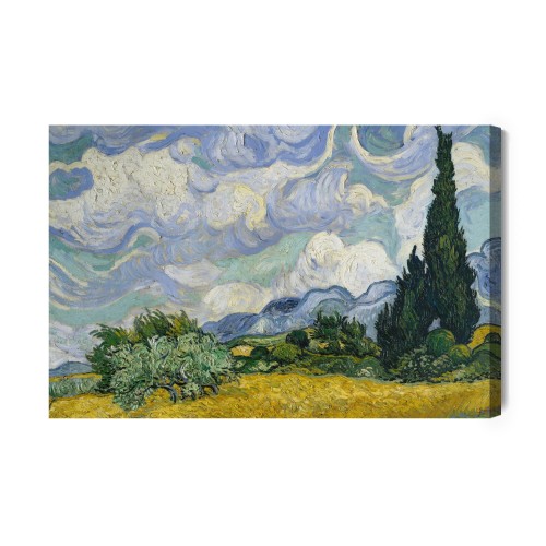 Obraz Na Płótnie Vincent Van Gogh "Pole Pszenicy Z Cyprysami" Reprodukcja