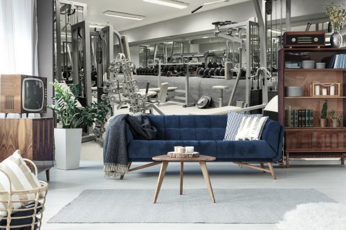 Fototapeta Wnętrze Siłowni Wraz Z Wyposażeniem