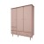 Różowa szafa dla dziewczynek Babushka trzydrzwiowa