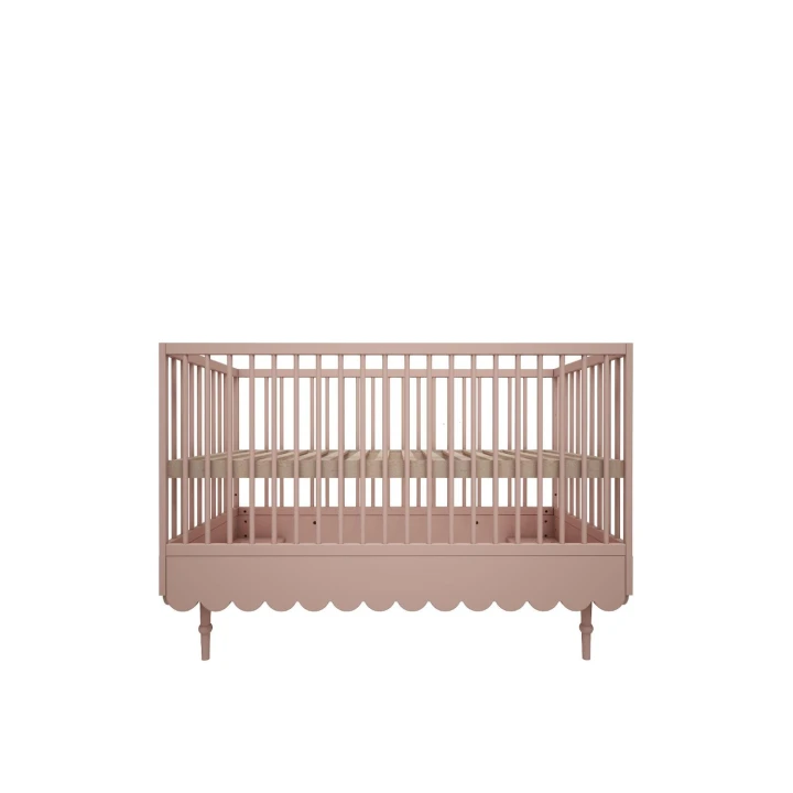 Różowe łóżeczko niemowlęce Babushka z funkcją tapczanika