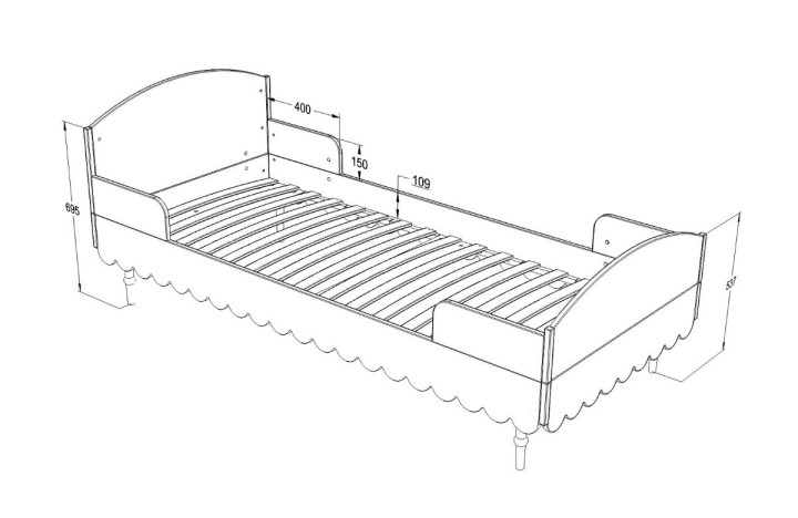 Wymiary łóżka dla dziewczynki Babushka