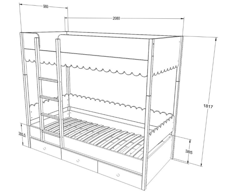 Wymiary łóżka piętrowego Babushka