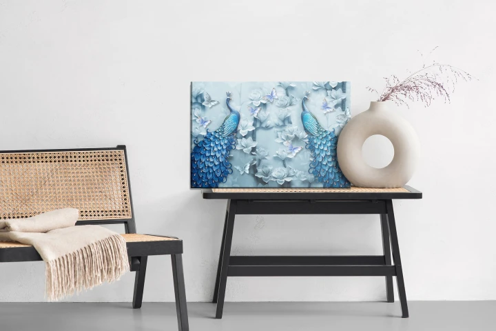 Obraz Na Płótnie Kolorowe Pawie - Efekt 3D