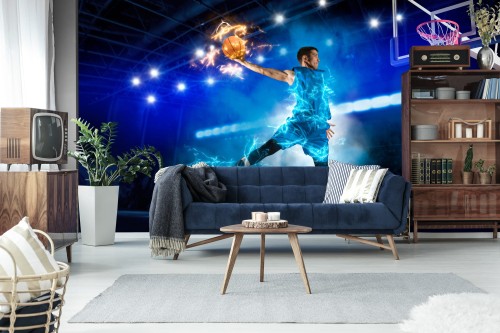 Fototapeta Płonący Koszykarz