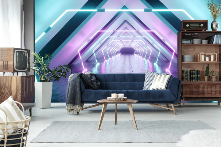 Fototapeta 3D Tunel - Neony