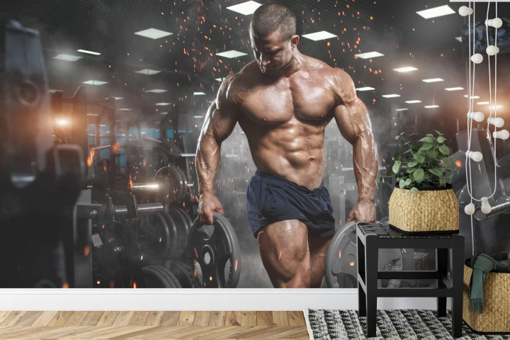 Fototapeta Umięśniony Mężczyzna Na Siłowni