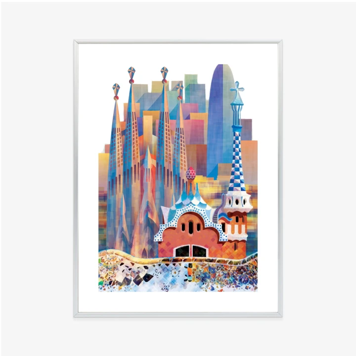 Plakat Słynna Architektura Barcelony Abstrakcja